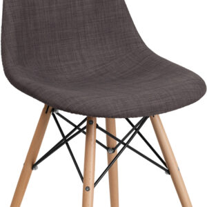 Wholesale Elon Series Siena Gray Fabric Chair with Wooden Legs