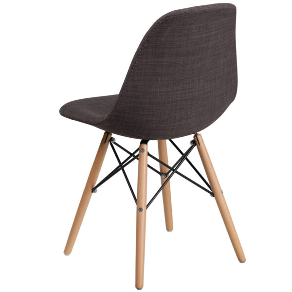 Accent Side Chair Gray Fabric/Wood Chair