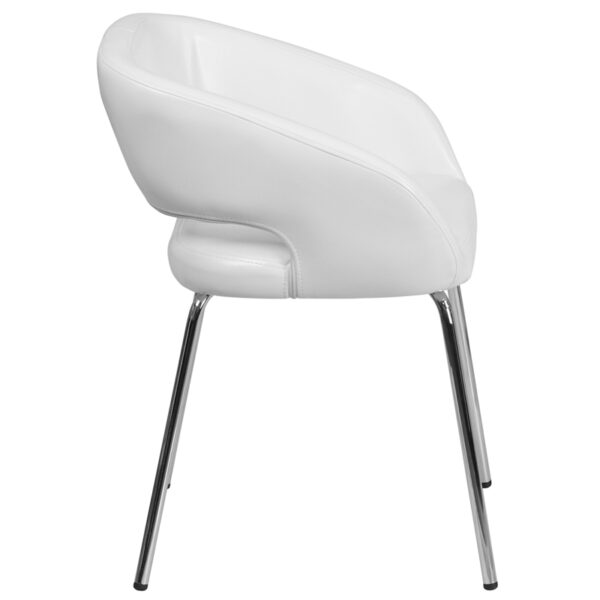 Lowest Price Fusion Series Contemporary White Leather Side Reception Chair