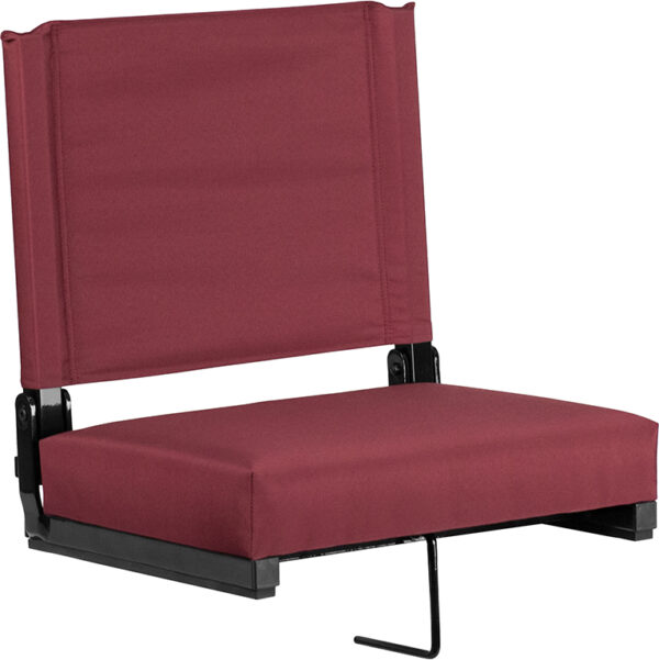 Wholesale Grandstand Comfort Seats by Flash with Ultra-Padded Seat in Maroon