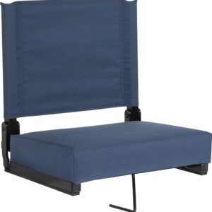 Wholesale Grandstand Comfort Seats by Flash with Ultra-Padded Seat in Navy Blue
