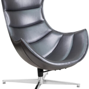 Wholesale Gray Leather Swivel Cocoon Chair