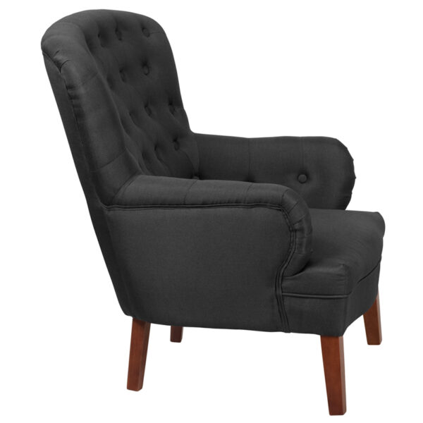 Lowest Price HERCULES Arkley Series Black Fabric Tufted Arm Chair
