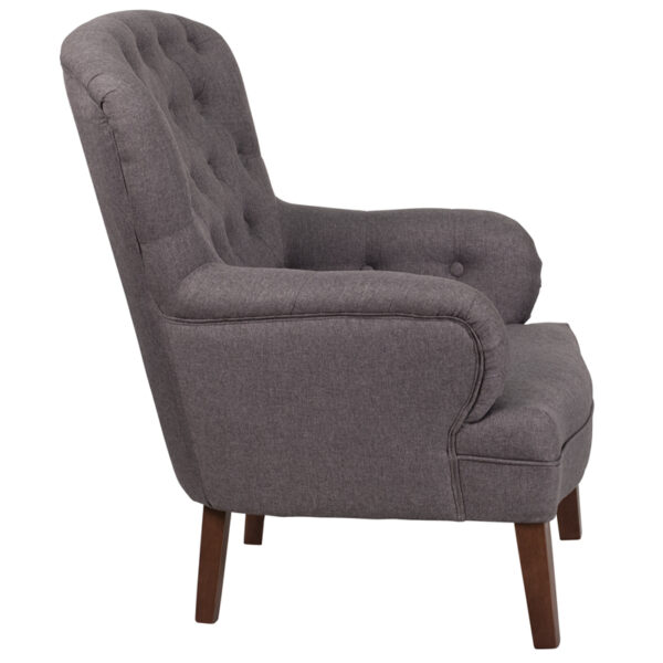 Lowest Price HERCULES Arkley Series Gray Fabric Tufted Arm Chair