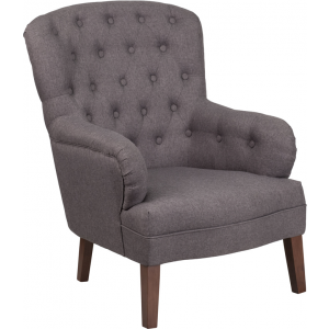 Wholesale HERCULES Arkley Series Gray Fabric Tufted Arm Chair