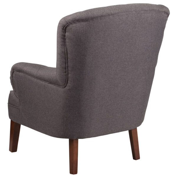 Mid-Century Style Gray Fabric Arm Chair