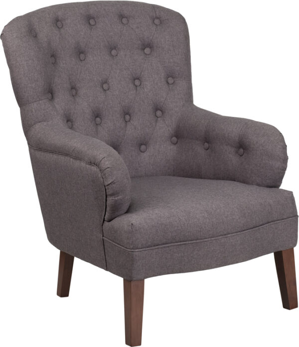 Wholesale HERCULES Arkley Series Gray Fabric Tufted Arm Chair