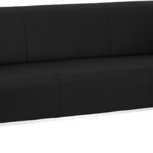 Wholesale HERCULES Definity Series Contemporary Black Leather Sofa with Stainless Steel Frame
