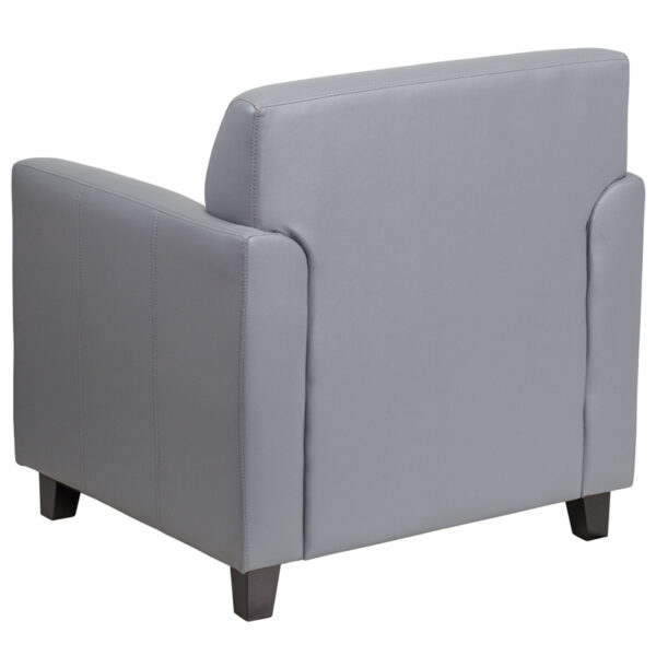 Contemporary Style Gray Leather Chair