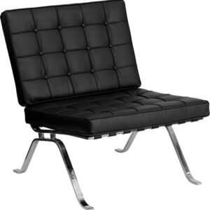 Wholesale HERCULES Flash Series Black Leather Lounge Chair with Curved Legs