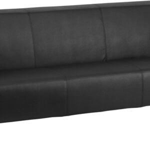 Wholesale HERCULES Gallant Series Contemporary Black Leather Sofa with Stainless Steel Frame
