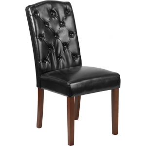 Wholesale HERCULES Grove Park Series Black Leather Tufted Parsons Chair