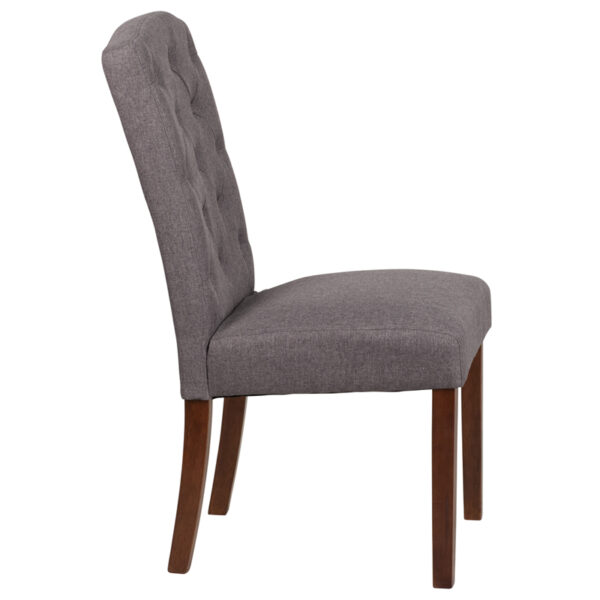 Lowest Price HERCULES Grove Park Series Gray Fabric Tufted Parsons Chair
