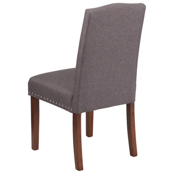 Mid-Century Style Gray Fabric Parsons Chair