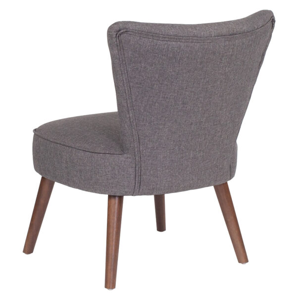 Accent Side Chair Gray Fabric Retro Chair