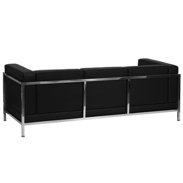 Lowest Price HERCULES Imagination Series Contemporary Black Leather Sofa with Encasing Frame