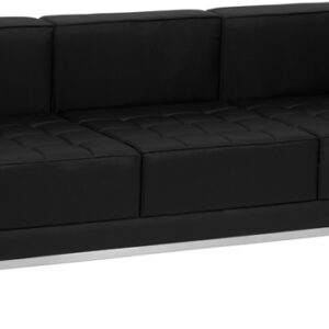 Wholesale HERCULES Imagination Series Contemporary Black Leather Sofa with Encasing Frame