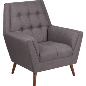 Wholesale HERCULES Kensington Series Contemporary Gray Fabric Tufted Arm Chair