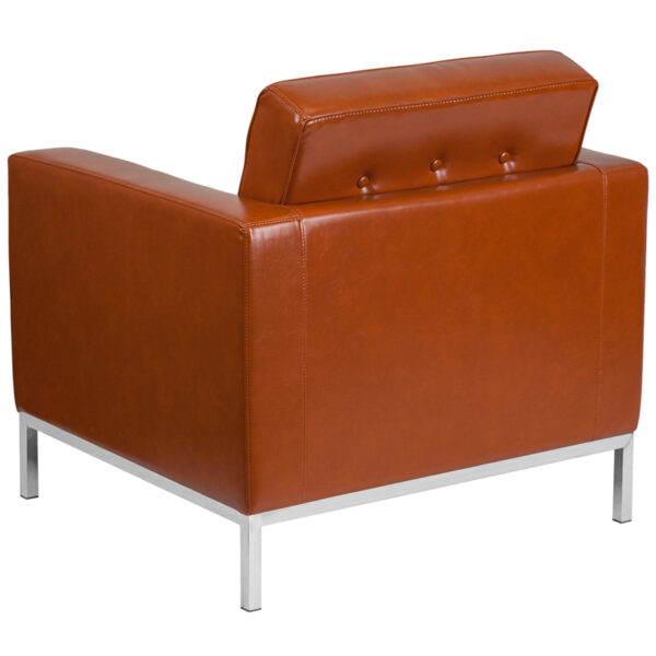 Contemporary Style Cognac Leather Chair