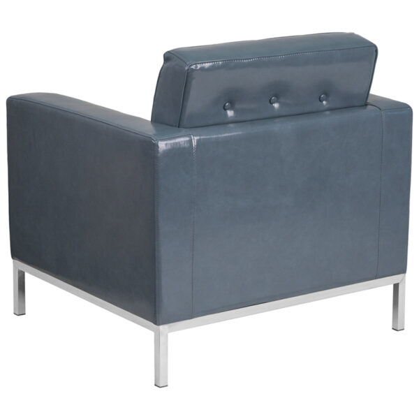 Contemporary Style Gray Leather Chair