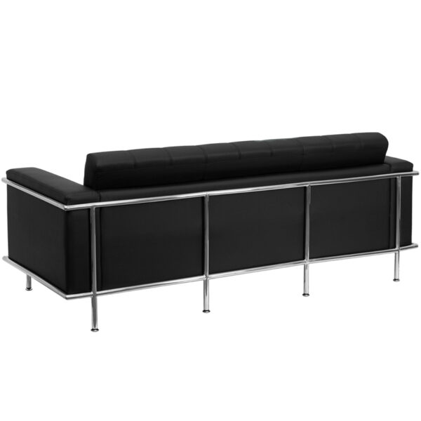 Lowest Price HERCULES Lesley Series Contemporary Black Leather Sofa with Encasing Frame