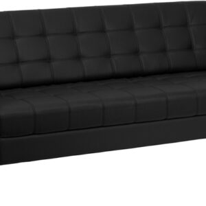 Wholesale HERCULES Lesley Series Contemporary Black Leather Sofa with Encasing Frame