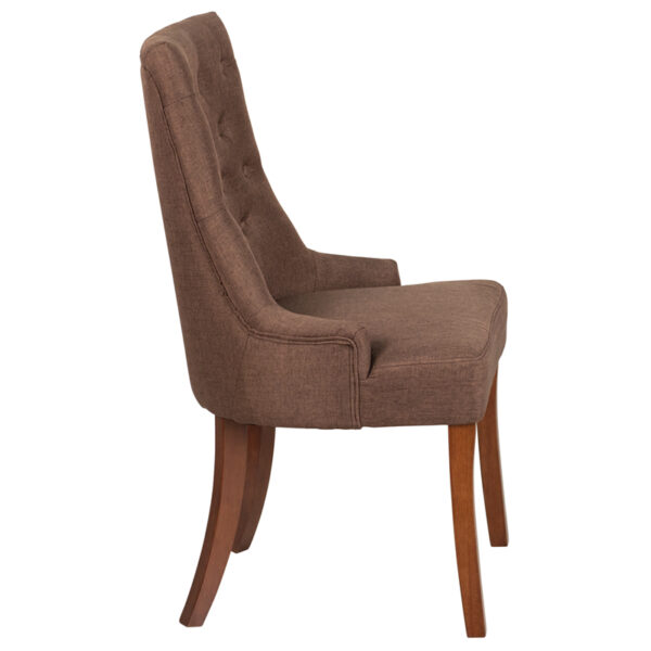 Lowest Price HERCULES Paddington Series Brown Fabric Tufted Chair