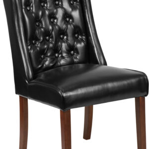 Wholesale HERCULES Preston Series Black Leather Tufted Parsons Chair