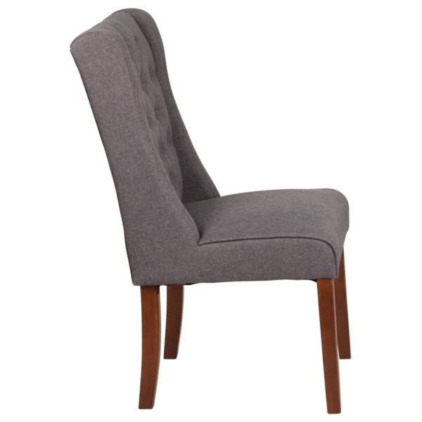 Lowest Price HERCULES Preston Series Gray Fabric Tufted Parsons Chair