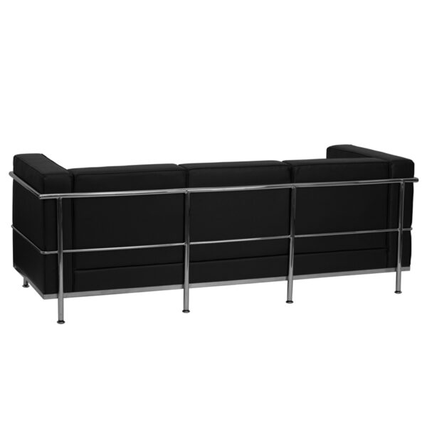Lowest Price HERCULES Regal Series Contemporary Black Leather Sofa with Encasing Frame