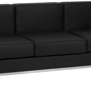 Wholesale HERCULES Regal Series Contemporary Black Leather Sofa with Encasing Frame