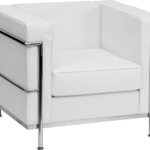 Wholesale HERCULES Regal Series Contemporary Melrose White Leather Chair with Encasing Frame