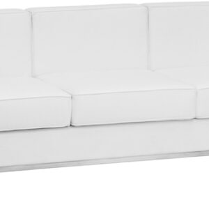 Wholesale HERCULES Regal Series Contemporary Melrose White Leather Sofa with Encasing Frame