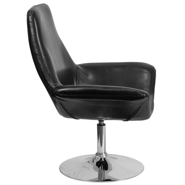 Lowest Price HERCULES Sabrina Series Black Leather Side Reception Chair
