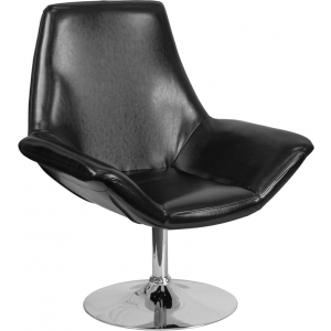 Wholesale HERCULES Sabrina Series Black Leather Side Reception Chair