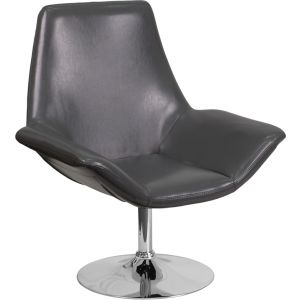Wholesale HERCULES Sabrina Series Gray Leather Side Reception Chair