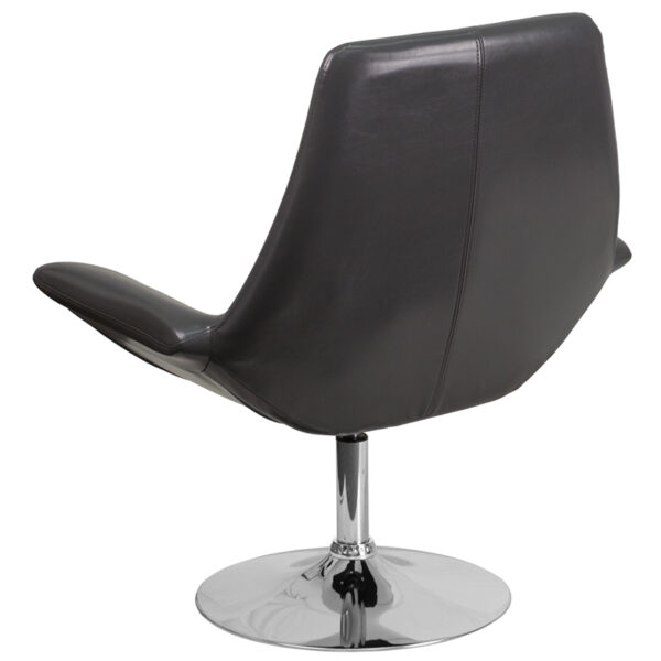 Lounge Chair Gray Leather Reception Chair