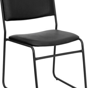 Wholesale HERCULES Series 1000 lb. Capacity High Density Black Vinyl Stacking Chair with Sled Base