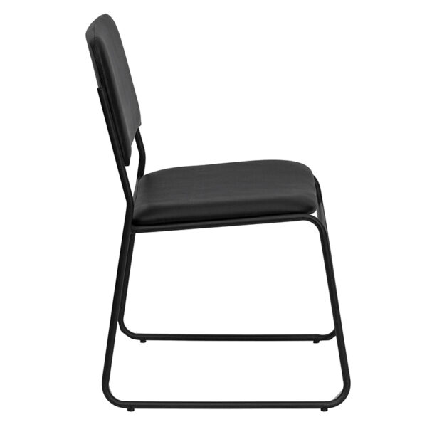 Multipurpose Stack Chair Black Vinyl Stack Chair