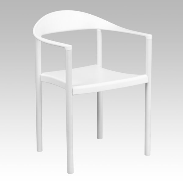 Wholesale HERCULES Series 1000 lb. Capacity White Plastic Cafe Stack Chair