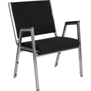 Wholesale HERCULES Series 1500 lb. Rated Black Antimicrobial Fabric Bariatric Medical Reception Arm Chair