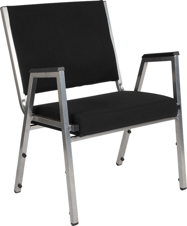 Wholesale HERCULES Series 1500 lb. Rated Black Antimicrobial Fabric Bariatric Medical Reception Arm Chair