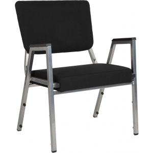 Wholesale HERCULES Series 1500 lb. Rated Black Antimicrobial Fabric Bariatric Medical Reception Arm Chair with 3/4 Panel Back
