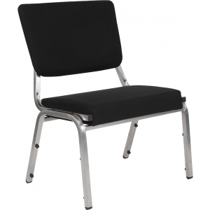 Wholesale HERCULES Series 1500 lb. Rated Black Antimicrobial Fabric Bariatric Medical Reception Chair with 3/4 Panel Back
