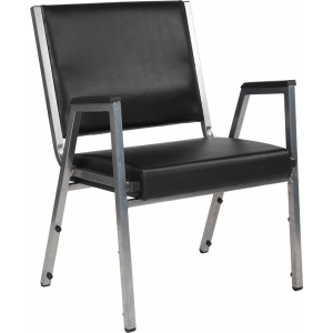 Wholesale HERCULES Series 1500 lb. Rated Black Antimicrobial Vinyl Bariatric Medical Reception Arm Chair