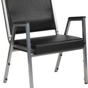 Wholesale HERCULES Series 1500 lb. Rated Black Antimicrobial Vinyl Bariatric Medical Reception Arm Chair
