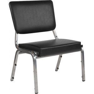 Wholesale HERCULES Series 1500 lb. Rated Black Antimicrobial Vinyl Bariatric Medical Reception Chair with 3/4 Panel Back