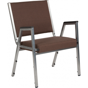 Wholesale HERCULES Series 1500 lb. Rated Brown Antimicrobial Fabric Bariatric Medical Reception Arm Chair