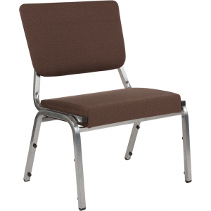 Wholesale HERCULES Series 1500 lb. Rated Brown Antimicrobial Fabric Bariatric Medical Reception Chair with 3/4 Panel Back