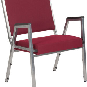 Wholesale HERCULES Series 1500 lb. Rated Burgundy Antimicrobial Fabric Bariatric Medical Reception Arm Chair